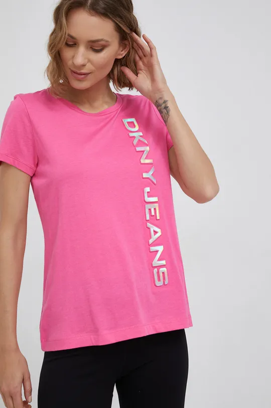 różowy Dkny - T-shirt E14E3DNA Damski