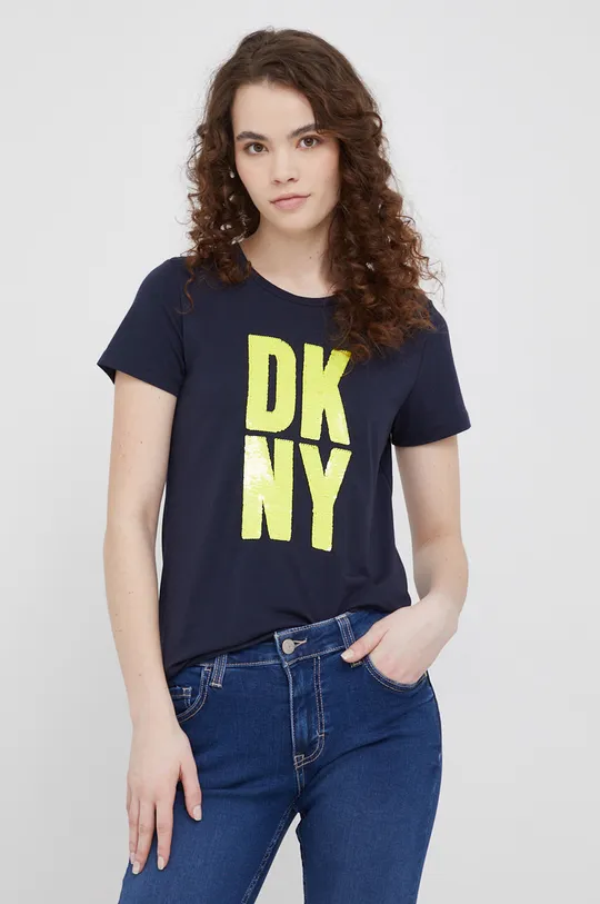 granatowy Dkny t-shirt P1LMKDNA Damski