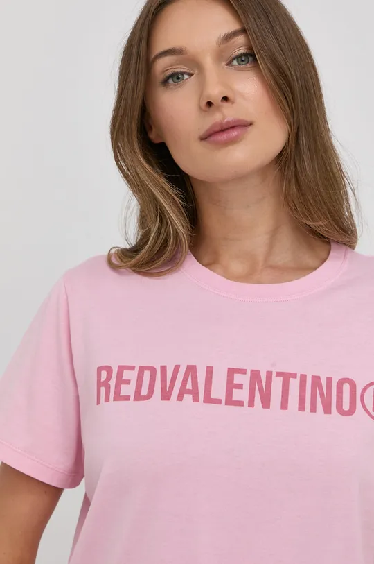 roza Pamučna majica Red Valentino