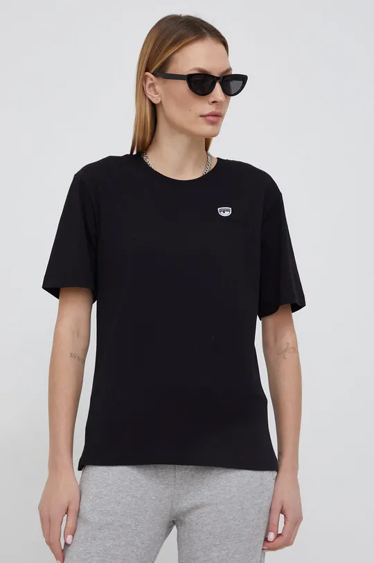 czarny Chiara Ferragni T-shirt bawełniany