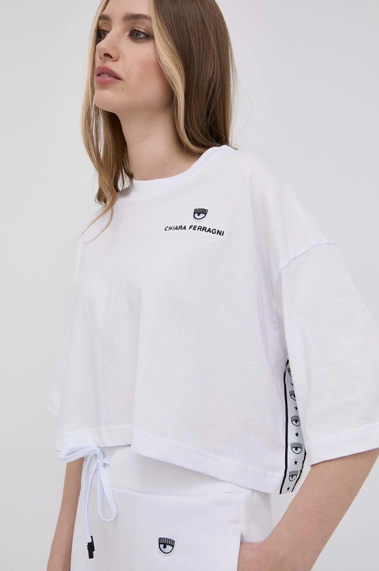 biały Chiara Ferragni t-shirt bawełniany Damski