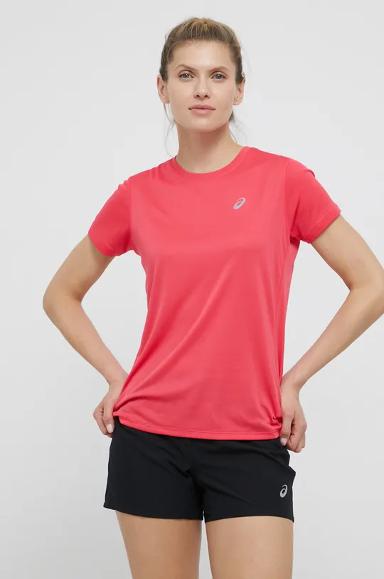 różowy Asics t-shirt do biegania Damski