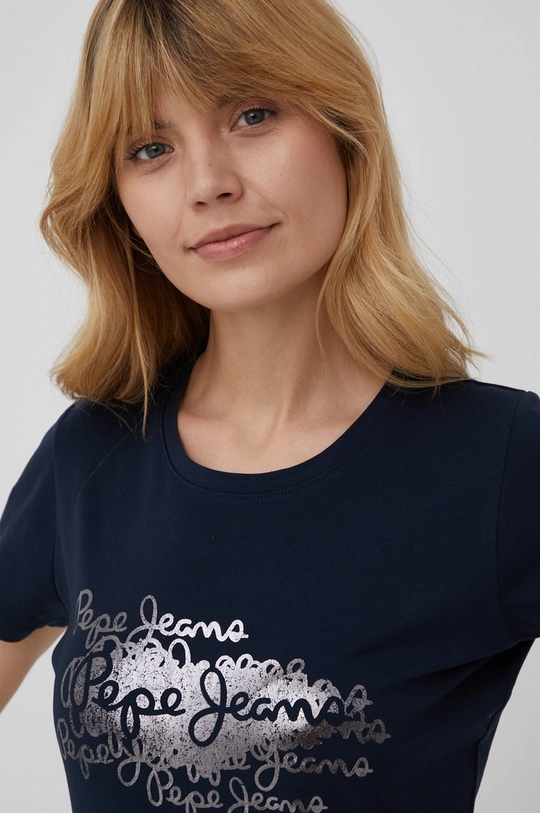 mornarsko modra T-shirt Pepe Jeans Anna