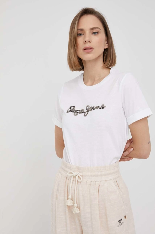 biały Pepe Jeans t-shirt bawełniany BABETTE