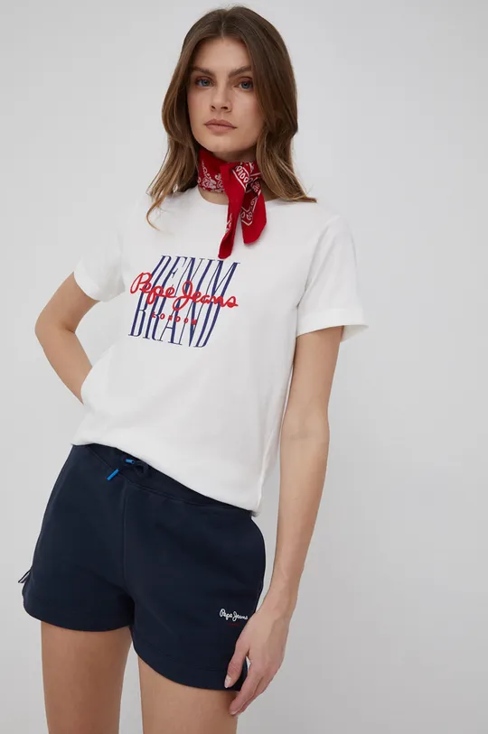 λευκό Μπλουζάκι Pepe Jeans Camille Γυναικεία