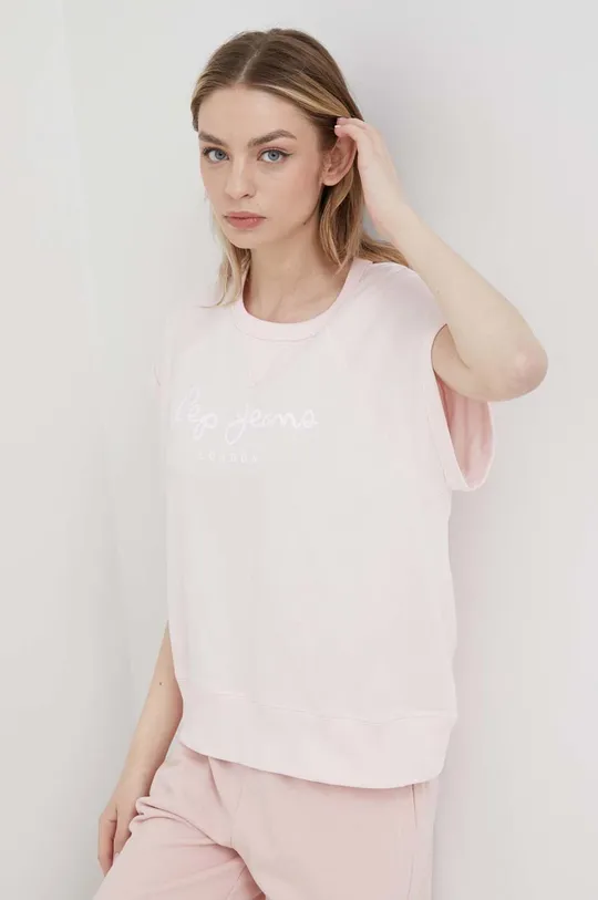 ροζ Βαμβακερό μπλουζάκι Pepe Jeans Gala Γυναικεία