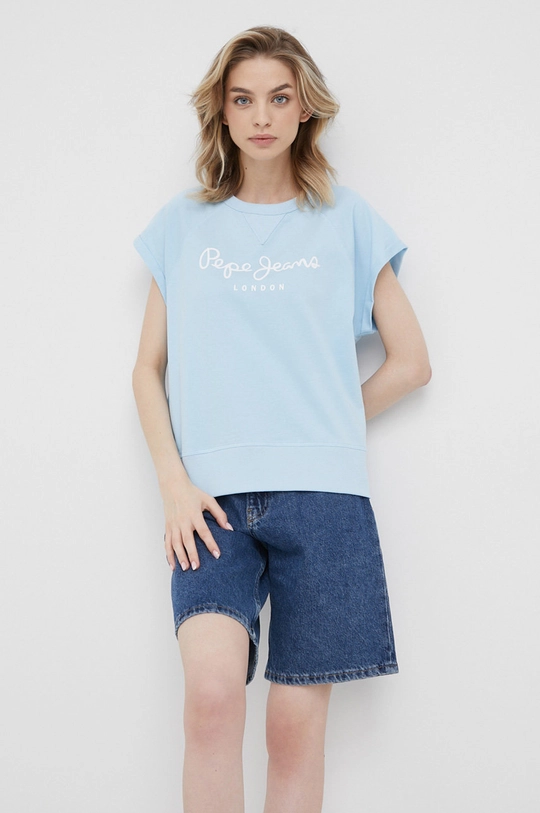 niebieski Pepe Jeans t-shirt bawełniany GALA Damski