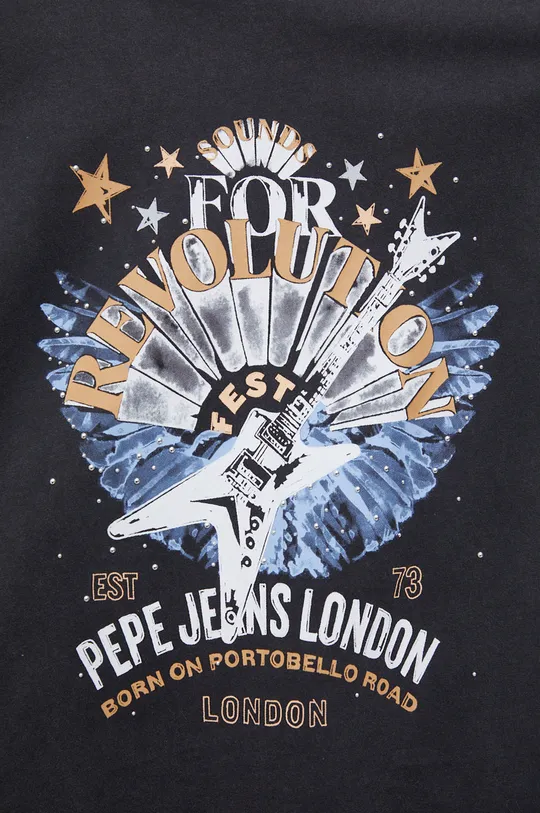 sivá Bavlnené tričko Pepe Jeans Caroline