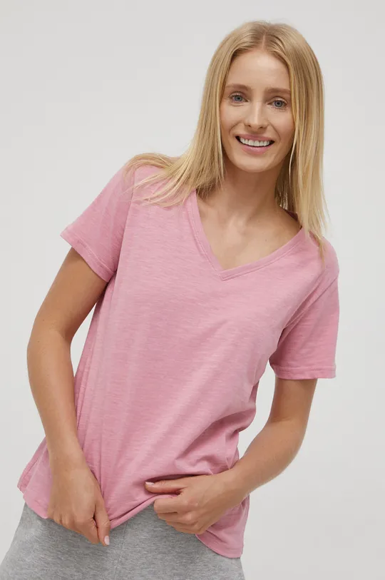 ροζ Βαμβακερό μπλουζάκι 4F