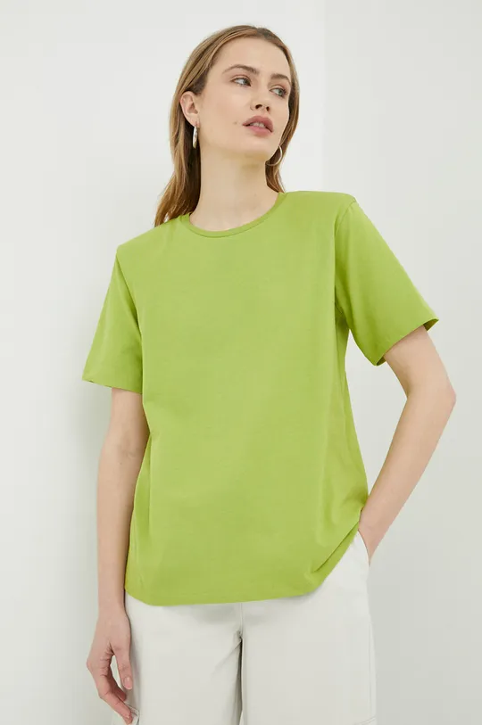 зелений Бавовняна футболка Gestuz Жіночий