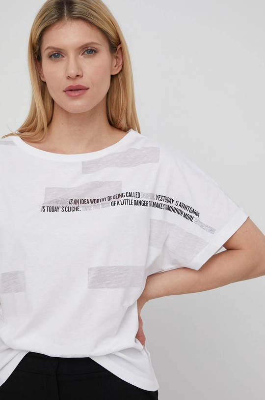 biały Sisley t-shirt Damski