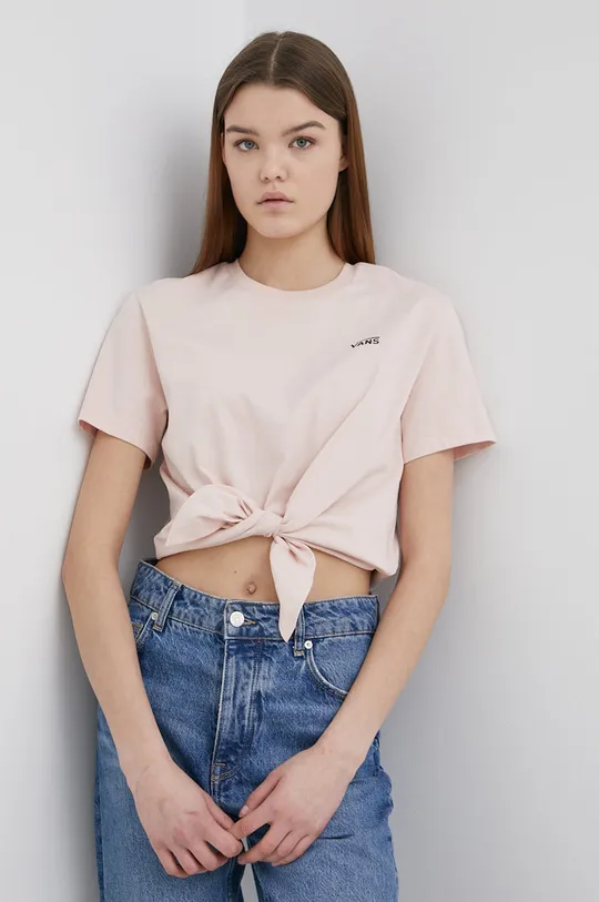 ροζ Vans - Βαμβακερό μπλουζάκι Γυναικεία