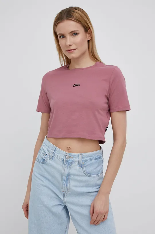 ružová Bavlnené tričko Vans