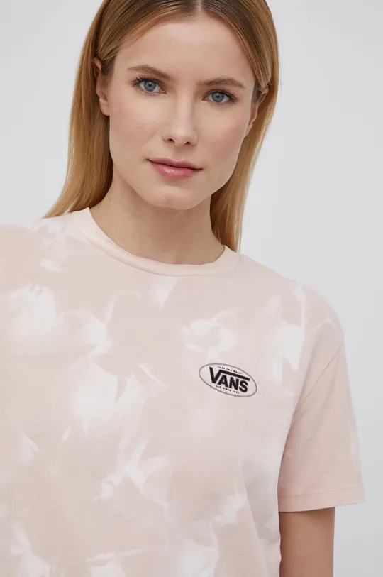 ružová Bavlnené tričko Vans Dámsky
