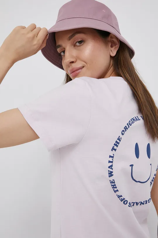 μωβ Βαμβακερό μπλουζάκι Vans Γυναικεία