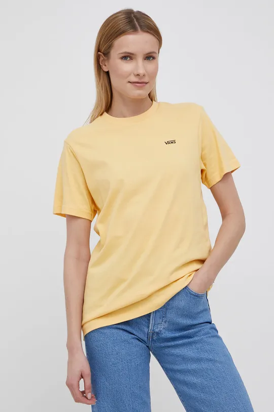 żółty Vans t-shirt bawełniany Damski