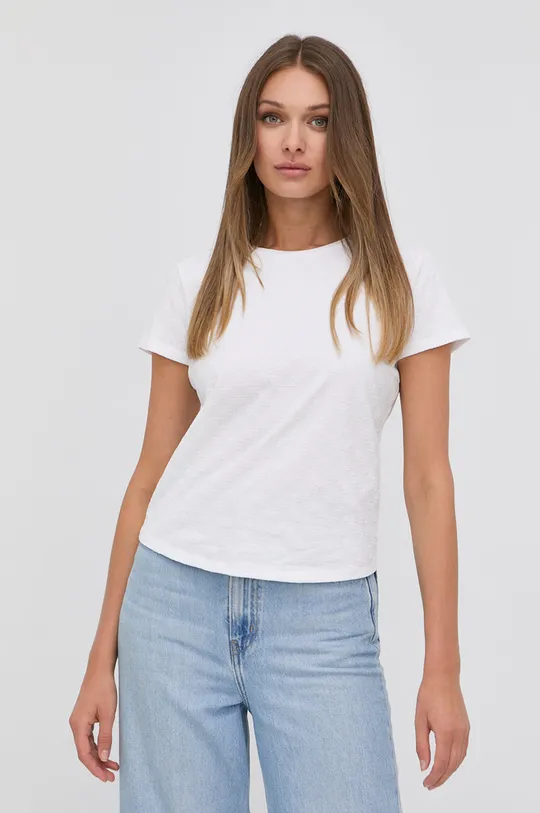 λευκό Elisabetta Franchi - Βαμβακερό μπλουζάκι Γυναικεία
