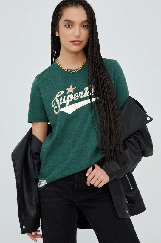 zielony Superdry t-shirt Damski