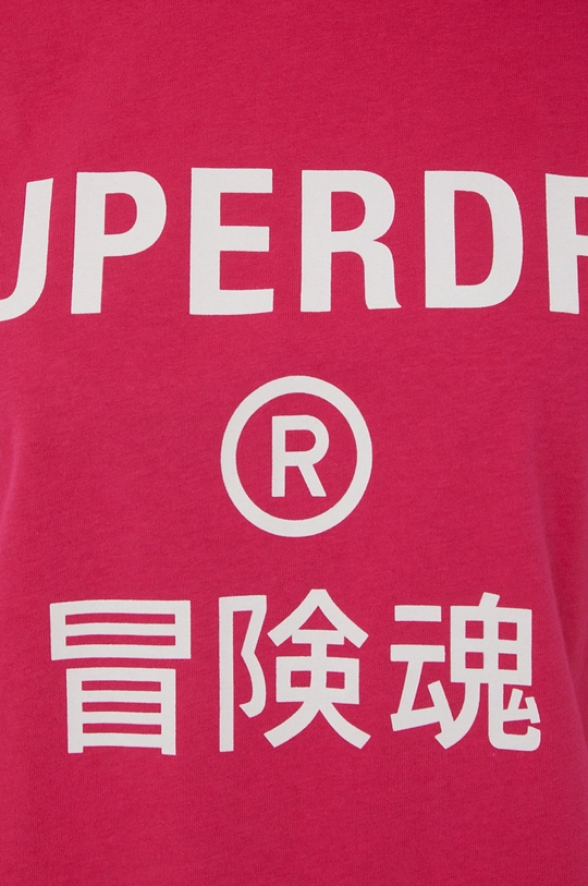 ružová Bavlnené tričko Superdry