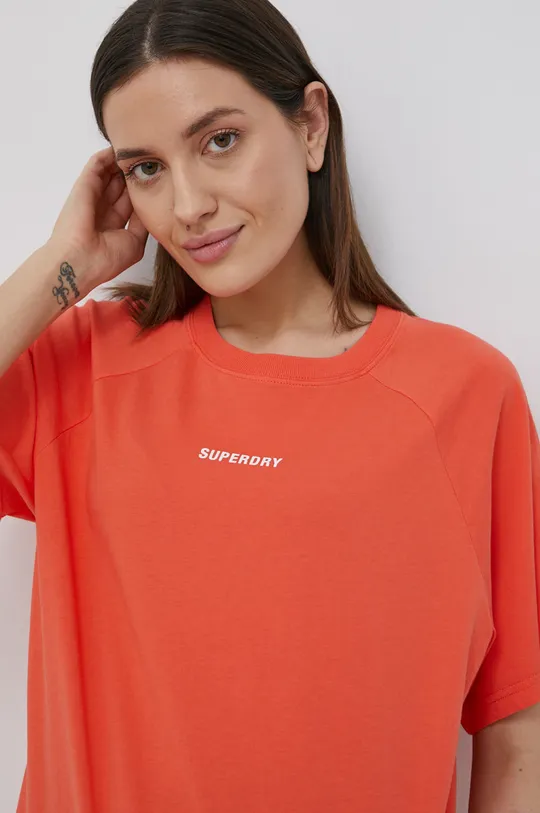 oranžna Superdry bombažna majica