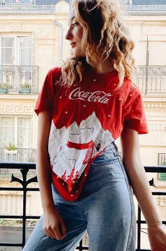 κόκκινο Undiz - Βαμβακερό μπλουζάκι x Coca-Cola Γυναικεία