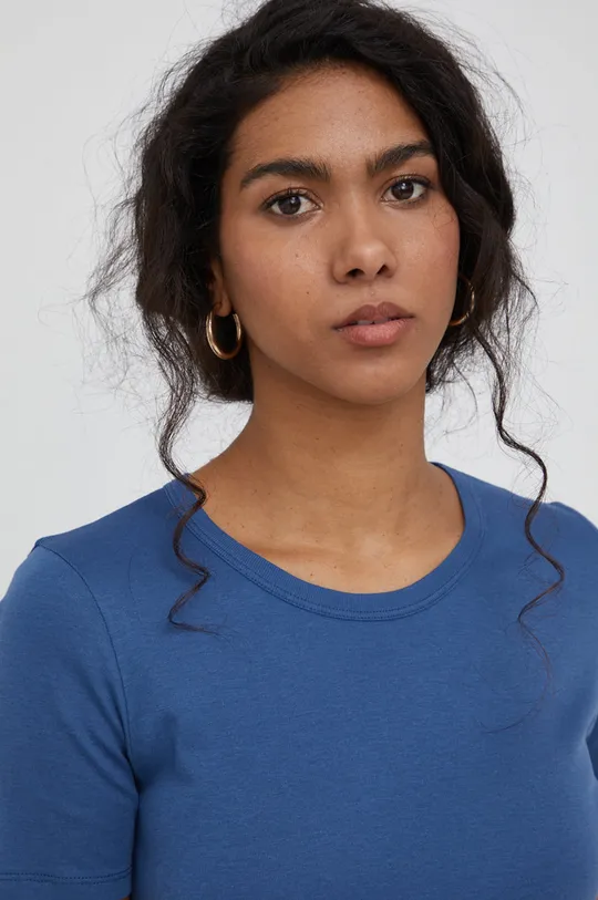 σκούρο μπλε United Colors of Benetton - Βαμβακερό μπλουζάκι Γυναικεία