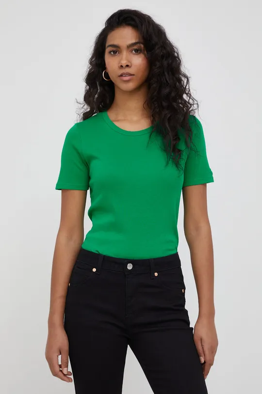 πράσινο United Colors of Benetton - Βαμβακερό μπλουζάκι Γυναικεία
