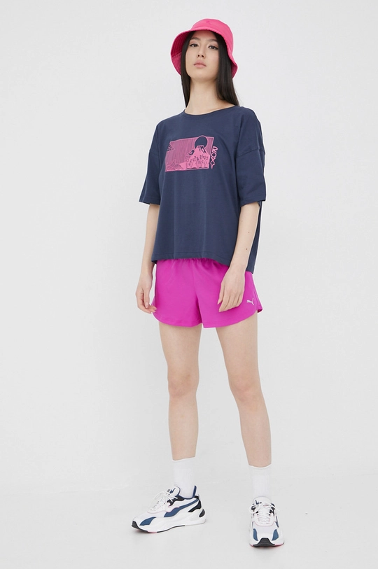 Roxy t-shirt bawełniany granatowy