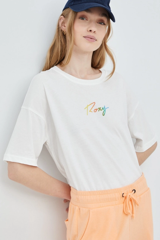 biały Roxy t-shirt bawełniany Damski