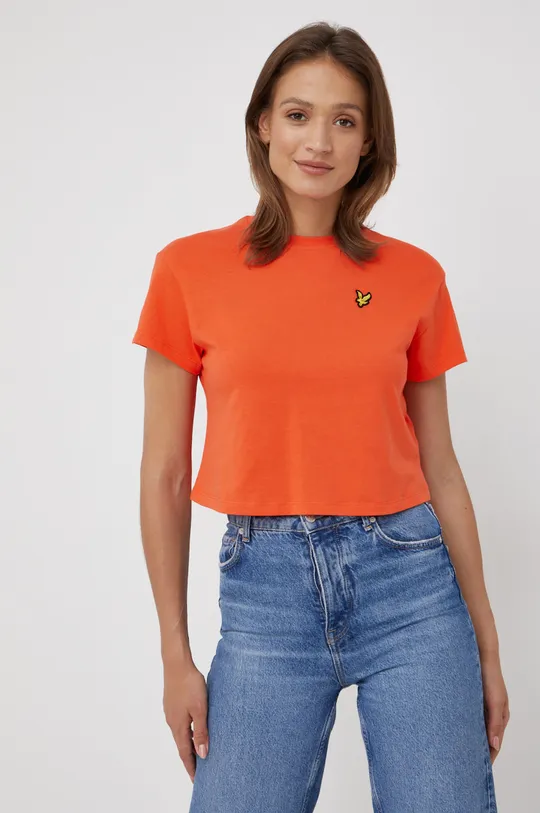Lyle & Scott t-shirt bawełniany pomarańczowy