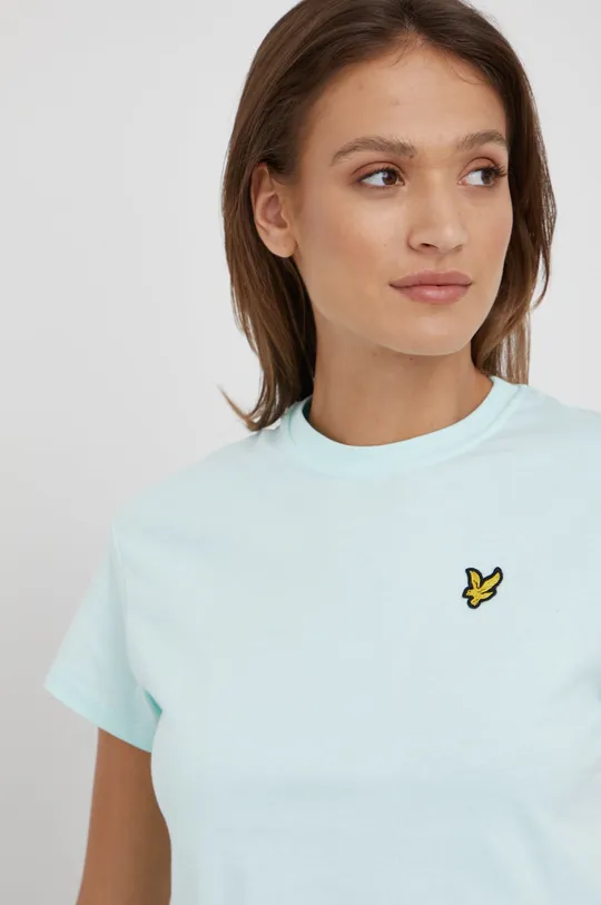 τιρκουάζ Βαμβακερό μπλουζάκι Lyle & Scott