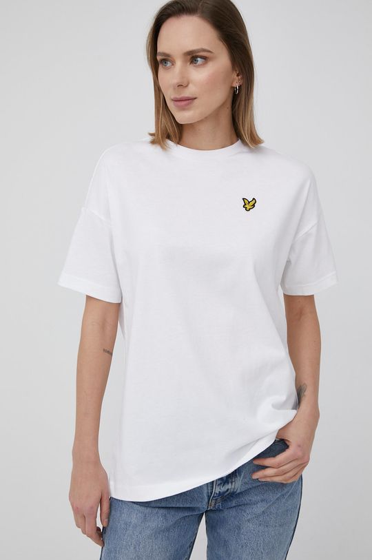 biały Lyle & Scott t-shirt bawełniany Damski