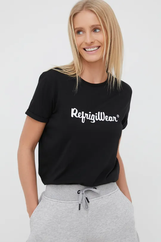 μαύρο Μπλουζάκι RefrigiWear Γυναικεία