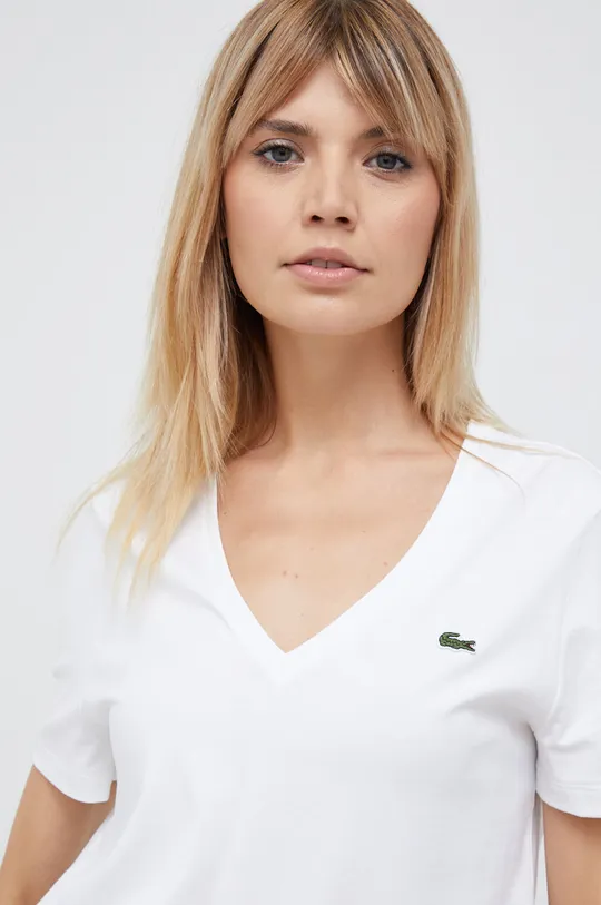 λευκό Βαμβακερό μπλουζάκι Lacoste TF8392