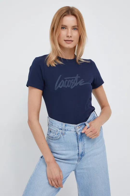 granatowy Lacoste t-shirt TF0238 Damski