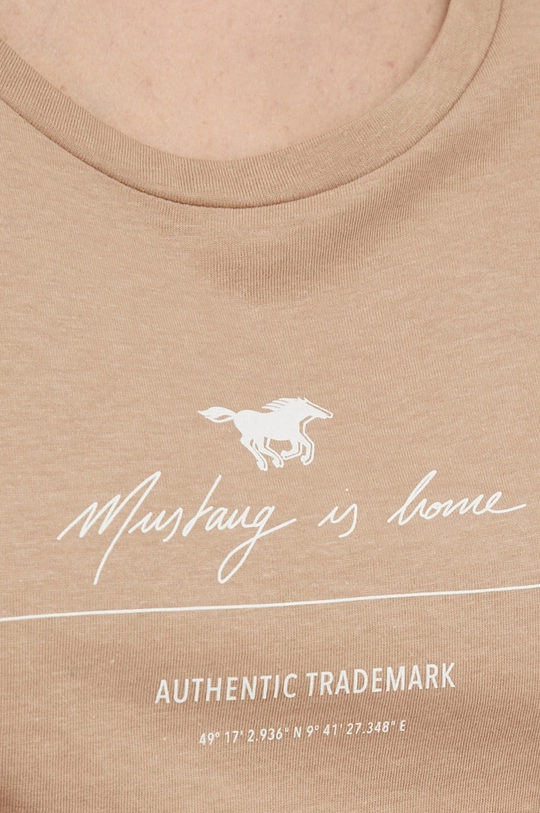 brązowy Mustang t-shirt bawełniany