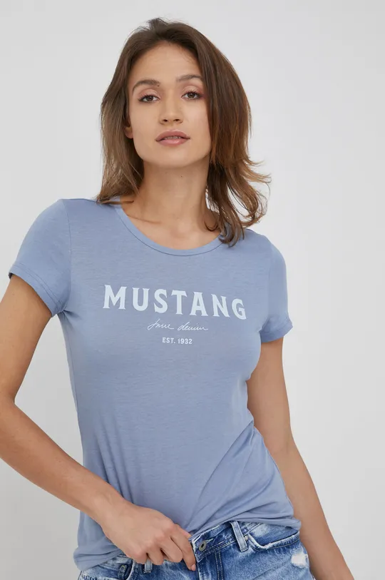 μωβ Βαμβακερό μπλουζάκι Mustang Γυναικεία