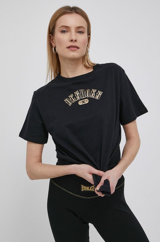 czarny DC t-shirt bawełniany Damski