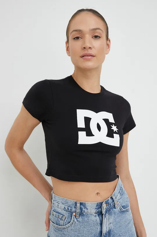 μαύρο Βαμβακερό μπλουζάκι DC Γυναικεία
