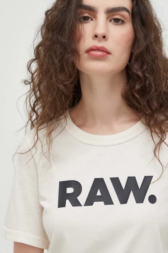 béžová Bavlnené tričko G-Star Raw