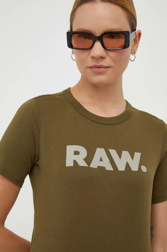 зелёный Хлопковая футболка G-Star Raw Женский