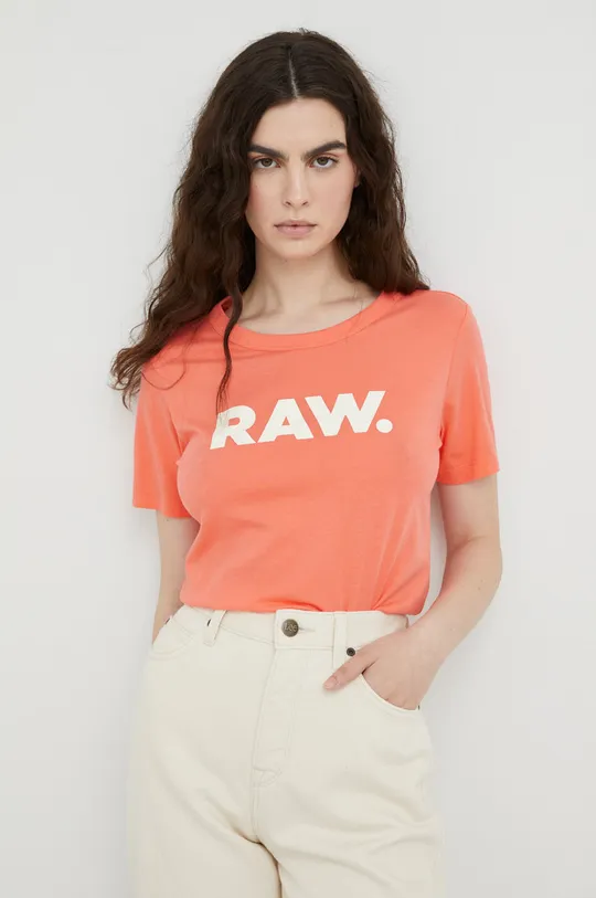 oranžová Bavlnené tričko G-Star Raw Dámsky