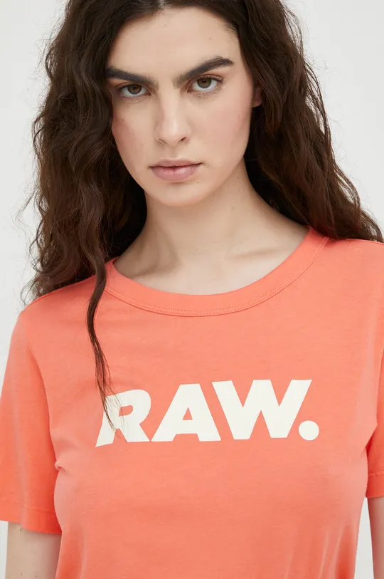 pomarańczowy G-Star Raw t-shirt bawełniany