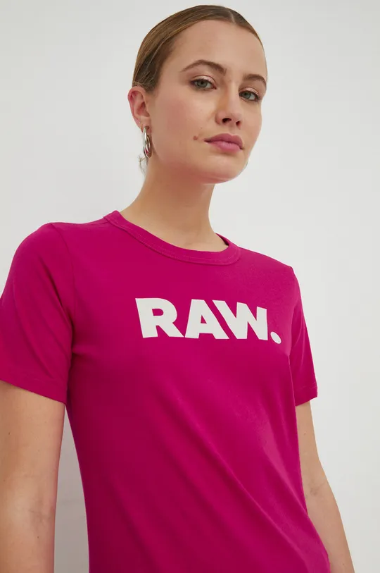 rózsaszín G-Star Raw pamut póló Női