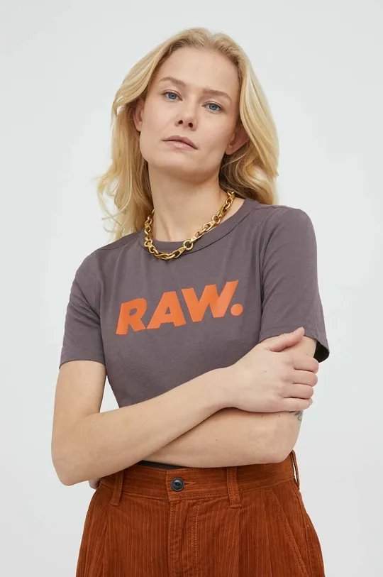 fialová Bavlnené tričko G-Star Raw Dámsky