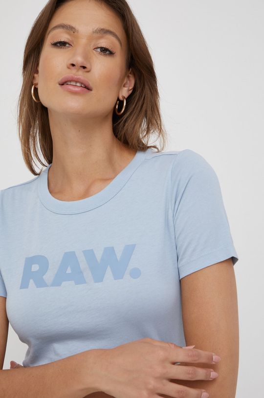 jasny niebieski G-Star Raw t-shirt bawełniany D21226.4107 Damski