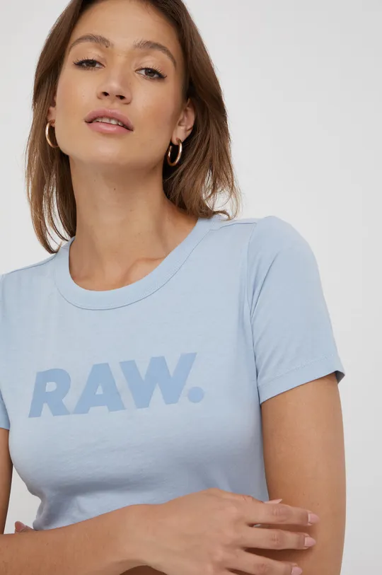 modrá Bavlnené tričko G-Star Raw Dámsky