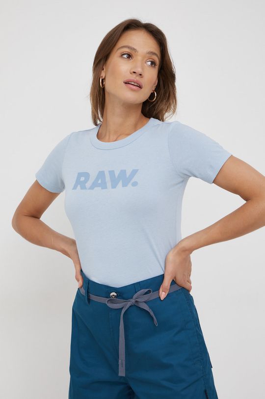 jasny niebieski G-Star Raw t-shirt bawełniany D21226.4107