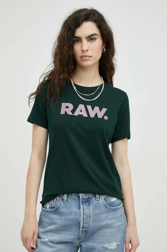 zelená Bavlnené tričko G-Star Raw Dámsky