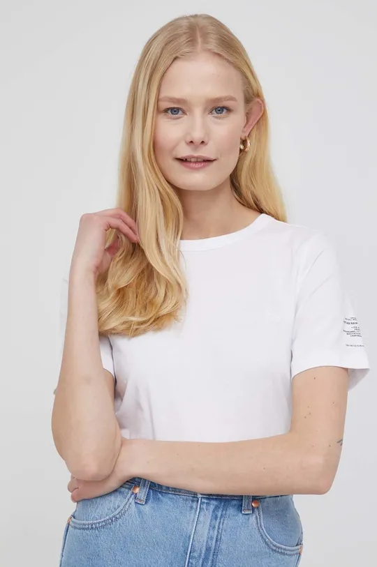 biały G-Star Raw t-shirt bawełniany D21241.C506
